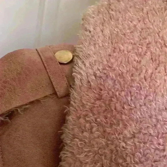 Buffalo David NWOT MOTO Style Mauve Faux Leather w/Faux Fur lining, Size Large - Picture 4 of 9